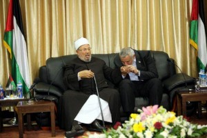 Ismail Haniyeh with Qaradawi