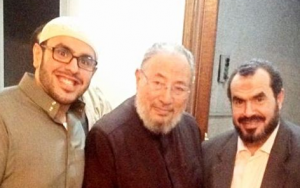 Mohamed Soltan & Father with Youssef Qaradawi